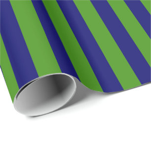 Dunkel marineblau und grün gestreift geschenkpapier