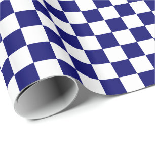 Dunkel marineblau und weiß kariert geschenkpapier