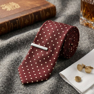 Dunkel Marone Polka Punkt Krawatte