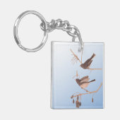 Dunkel-Mit Augen Junco Audubon-Schneebären auf der Schlüsselanhänger (Vorderseite links)