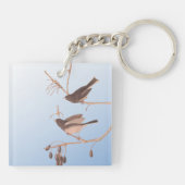 Dunkel-Mit Augen Junco Audubon-Schneebären auf der Schlüsselanhänger (Rückseite)