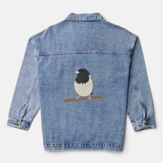 Dunkel-Mit Augen Junco Bird Art Jeansjacke (Rückseite)