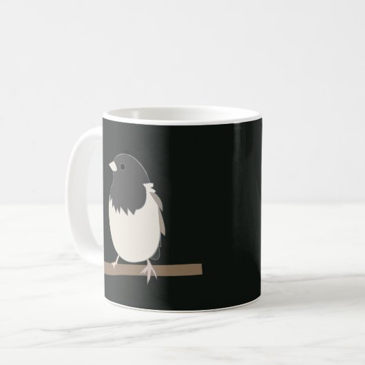 Dunkel-Mit Augen Junco Bird Art Kaffeetasse (Vorderseite Links)