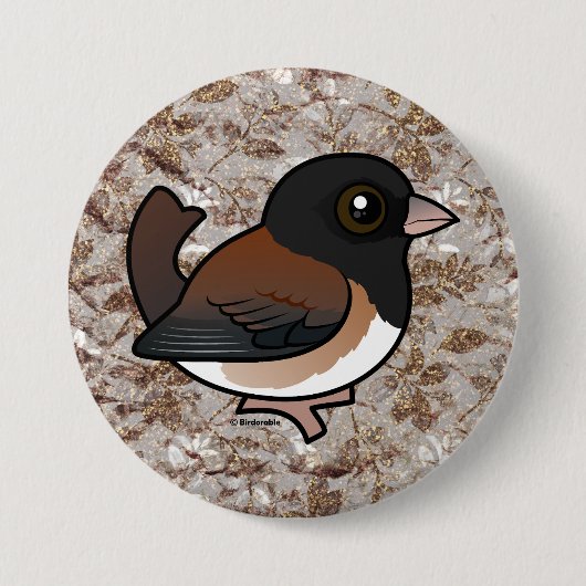 Dunkel-mit Augen Junco (Oregon) Button (Vorderseite)
