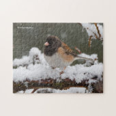 Dunkel-Mit Augen Junco Sparrow Songbird auf dem Sc Puzzle (Horizontal)