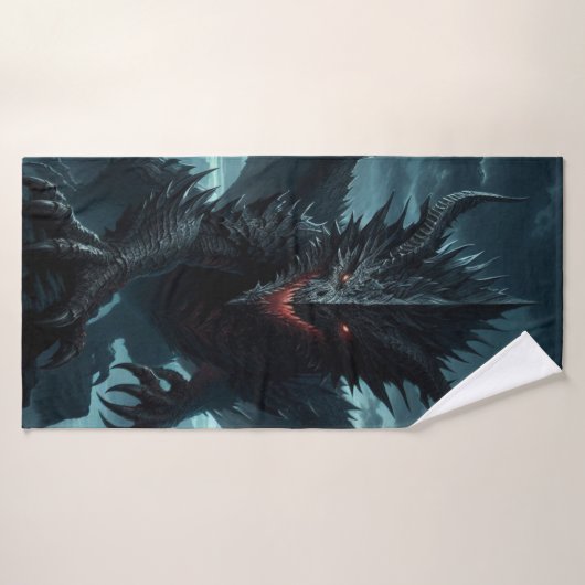 Dunkel, mittelalterlicher Drache Badehandtuch (Badehandtuch)