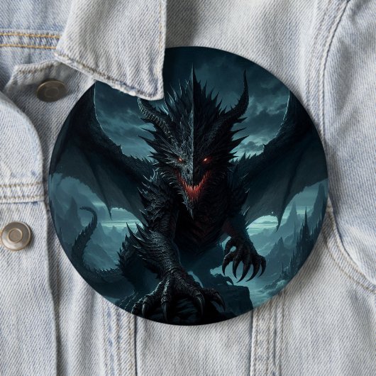 Dunkel, mittelalterlicher Drache Button (Beispiel)