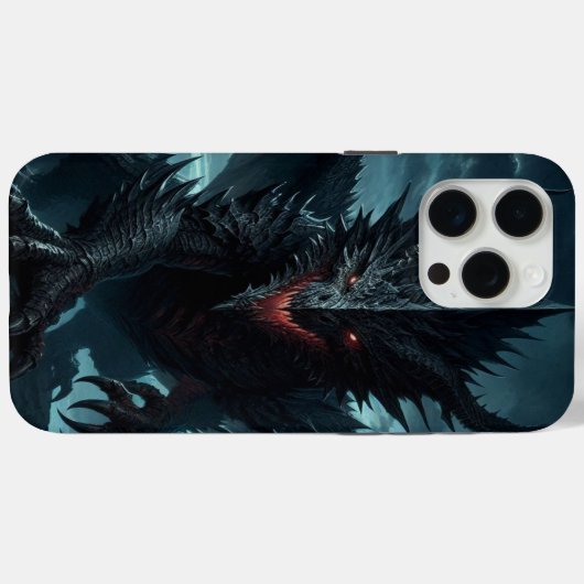 Dunkel, mittelalterlicher Drache Case-Mate iPhone Hülle (Rückseite (Horizontal))