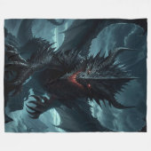 Dunkel, mittelalterlicher Drache Fleecedecke (Vorderseite (Horizontal))