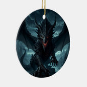 Dunkel, mittelalterlicher Drache Keramik Ornament (Rechts)