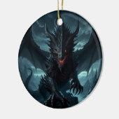 Dunkel, mittelalterlicher Drache Keramik Ornament (Links)