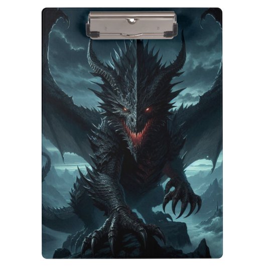Dunkel, mittelalterlicher Drache Klemmbrett (Vorderseite)
