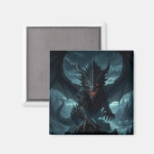 Dunkel, mittelalterlicher Drache Magnet (Vorderseite/Rückseite)