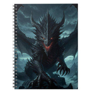 Dunkel, mittelalterlicher Drache Notizblock