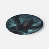 Dunkel, mittelalterlicher Drache Pappteller (Schrägansicht)