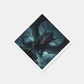 Dunkel, mittelalterlicher Drache Serviette (Ecke)