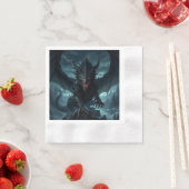 Dunkel, mittelalterlicher Drache Serviette (Beispiel)