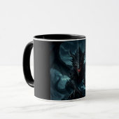 Dunkel, mittelalterlicher Drache Tasse (Vorderseite Links)