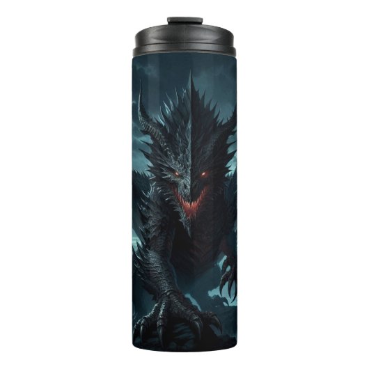 Dunkel, mittelalterlicher Drache Thermosbecher (Vorderseite)