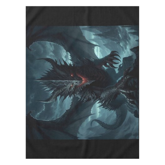 Dunkel, mittelalterlicher Drache Tischdecke (Vorderseite)