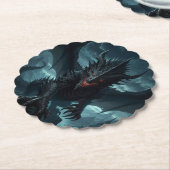 Dunkel, mittelalterlicher Drache Untersetzer (angewinkelt)