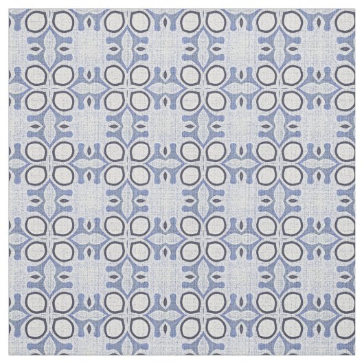 Dunkel Mittelhellpastellblau Bali Batik Muster Stoff (Muster)