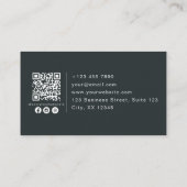 Dunkel modern, einfach, qr-Code, Fotografie Visitenkarte (Rückseite)