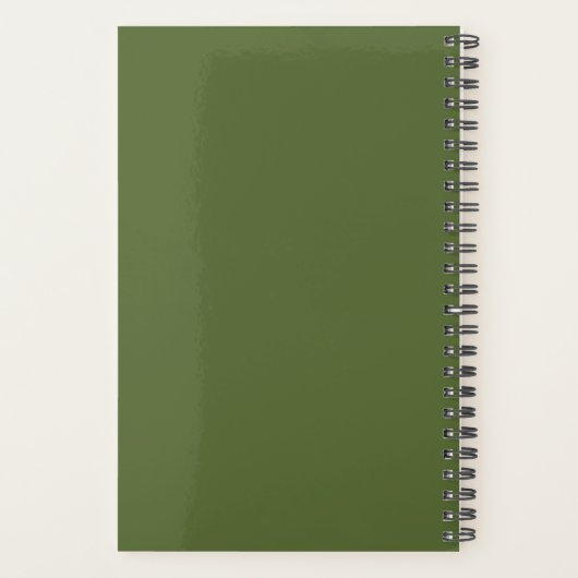 Dunkel Olive Green Classic Stripe Spiral Notebook Planer (Rückseite)