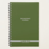 Dunkel Olive Green Classic Stripe Spiral Notebook Planer (Vorderseite)