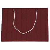 Dunkel Red Herringbone Muster Große Geschenktasche Geschenktüte (Vorderseite)