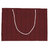 Dunkel Red Herringbone Muster Große Geschenktasche Geschenktüte (Rückseite)