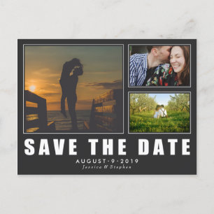 Dunkel Save the Date 3 Foto Moderne Postkarte