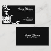 Dunkel Schwarz und Weiß Blätter Schlange Tattoo Ar Visitenkarte (Vorne/Hinten)