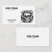 Dunkel Schwarz und Weiße Schlange Schädel Tattoo A Visitenkarte (Vorne/Hinten)