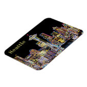 Dunkel sei die Nacht - Leuchtende Seattle Skyline Magnet (Linke Seite)