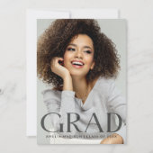 Dunkel transparenter Text Modernes Grad 2 Foto Ankündigung (Vorderseite)