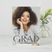 Dunkel transparenter Text Modernes Grad 2 Foto Ankündigung (Stehend Vorderseite)