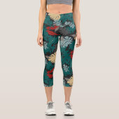 Dunkel tropisch capri leggings (Vorderseite)