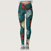Dunkel tropisch leggings (Vorderseite)