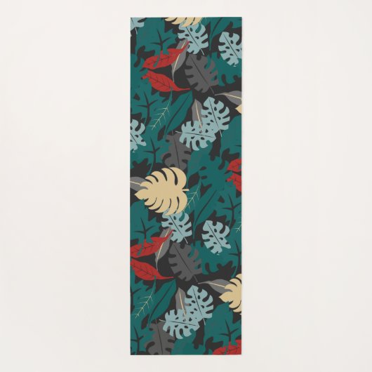 Dunkel tropisch yogamatte (Rückseite)