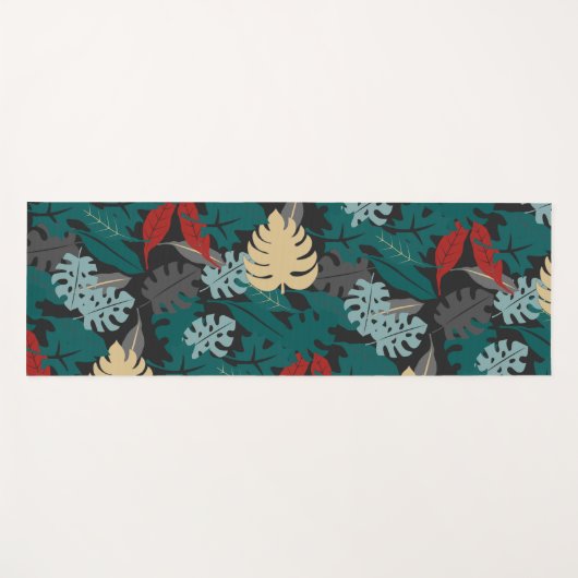 Dunkel tropisch yogamatte (Vorderseite (Horizontal))