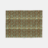 Dunkel Türkis Gold Retro Damast Fleece Decke (Vorderseite (Horizontal))