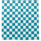 Dunkel türkis kariert  duschvorhang (Vorderseite)