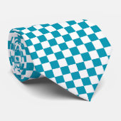 Dunkel türkis kariert  krawatte (Gerollt)