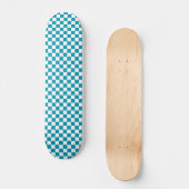 Dunkel türkis kariert  skateboard (Vorderseite)