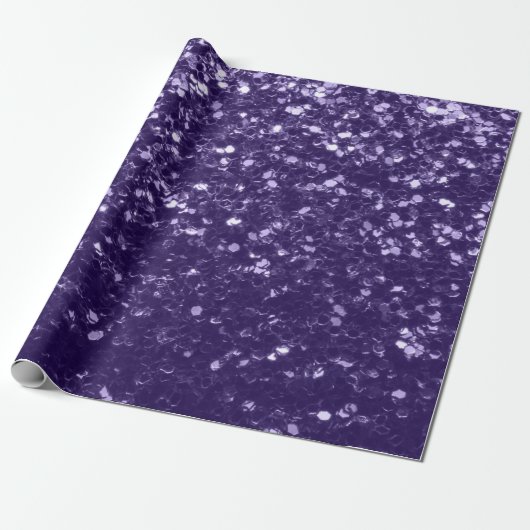 Dunkel ultra violett lila Glitzer Glitzern Geschenkpapier (Ungerollt)