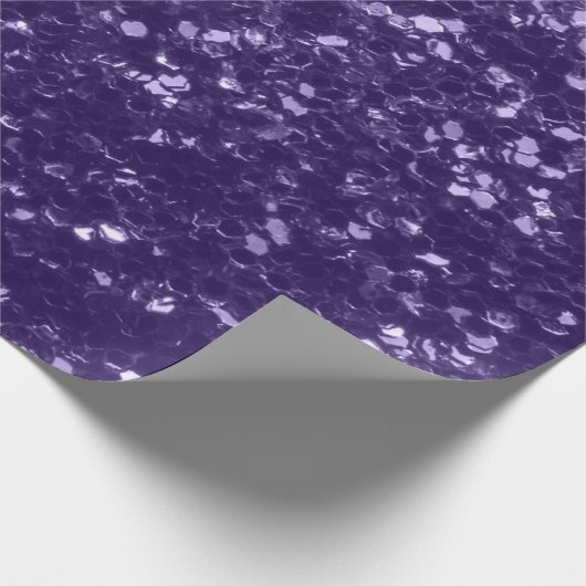 Dunkel ultra violett lila Glitzer Glitzern Geschenkpapier (Ecke)