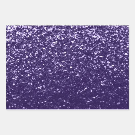 Dunkel ultra violett lila Glitzer Glitzern Geschenkpapier Set (Vorderseite 2)