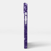 Dunkel ultra violett lila Glitzer Glitzern iPhone Hülle (Linke Seite)