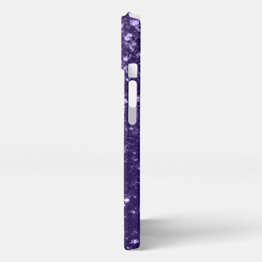 Dunkel ultra violett lila Glitzer Glitzern iPhone Hülle (Linke Seite)